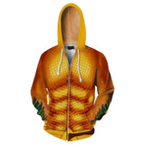 Unisex Arthur Curry Hoodies Aquaman Zip Up 3D Print Jacket Sweatshirt Style B