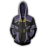 Mass Effect Game Tali Zorah Neema Purple Cosplay Unisex 3D Printed Hoodie Sweatshirt Jacket With Zipper