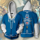 The Hyrule Fantasy The Legend of Zelda Game Link Unisex Adult Cosplay Zip Up 3D Print Hoodie Jacket Sweatshirt
