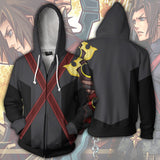 Kingdom Hearts Game Terra Red Cross Cosplay Unisex 3D Printed Hoodie Sweatshirt Jacket With Zipper