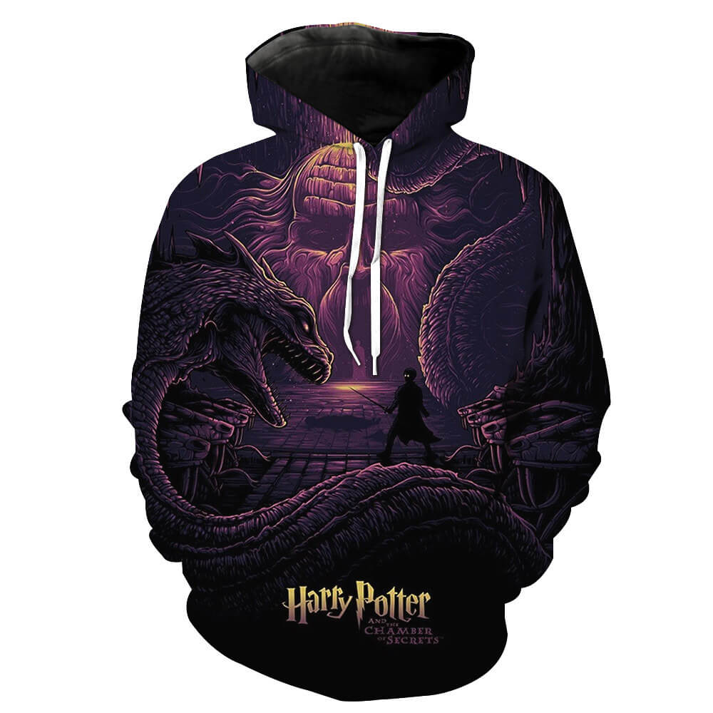 Harry Potter Movie Hogwarts School of Witchcraft and Wizardry Dragon Unisex Adult Cosplay 3D Printed Hoodie Pullover Sweatshirt