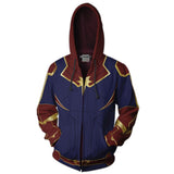 The Avengers 4 Endgame Movie Captain Marvel Style 4 Purple Cosplay Unisex 3D Printed Hoodie Sweatshirt Jacket With Zipper