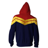 The Avengers 4 Endgame Movie Captain Marvel Style 3 Gold Cosplay Unisex 3D Printed Hoodie Sweatshirt Jacket With Zipper