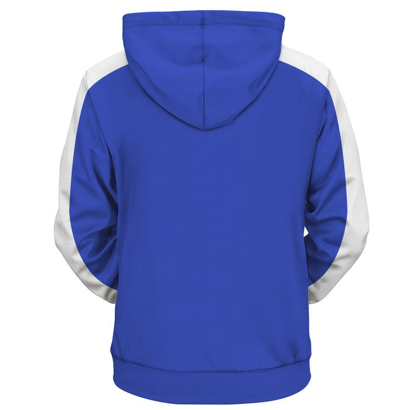 Dragon Ball Anime Son Goku Kakarotto 36 Blue Adult Cosplay Unisex 3D Printed Hoodie Pullover Sweatshirt Jacket With Zipper