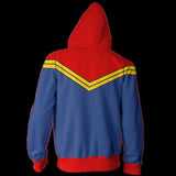 Captain Marvel Movie Carol Susan Jane Danvers Red Blue Unisex Adult Cosplay Zip Up 3D Print Hoodies Jacket Sweatshirt