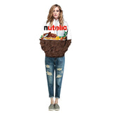 Nutellan Food Chocolate Unisex Adult Cosplay 3D Print Hoodie Pullover Sweatshirt