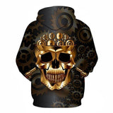 2022 New Halloween Colorful Skull Hoodies Mens Unisex Adult Cosplay 3D Print Hoodies Sweatshirt Pullover