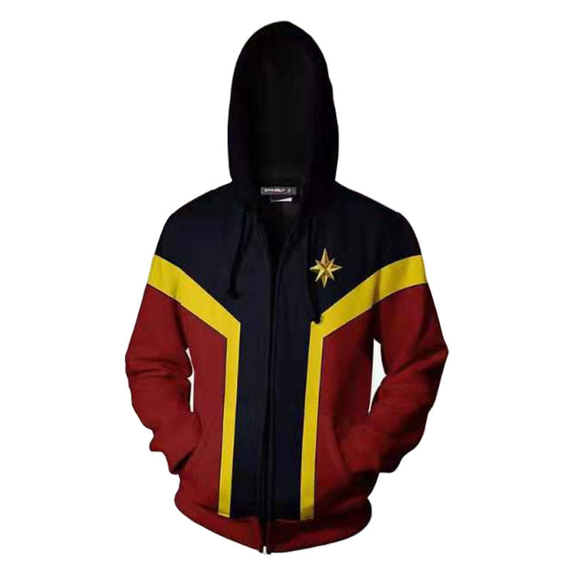 Captain Marvel Movie Carol Danvers New Style Adult Cosplay Unisex 3D Printed Hoodie Pullover Sweatshirt Jacket With Zipper