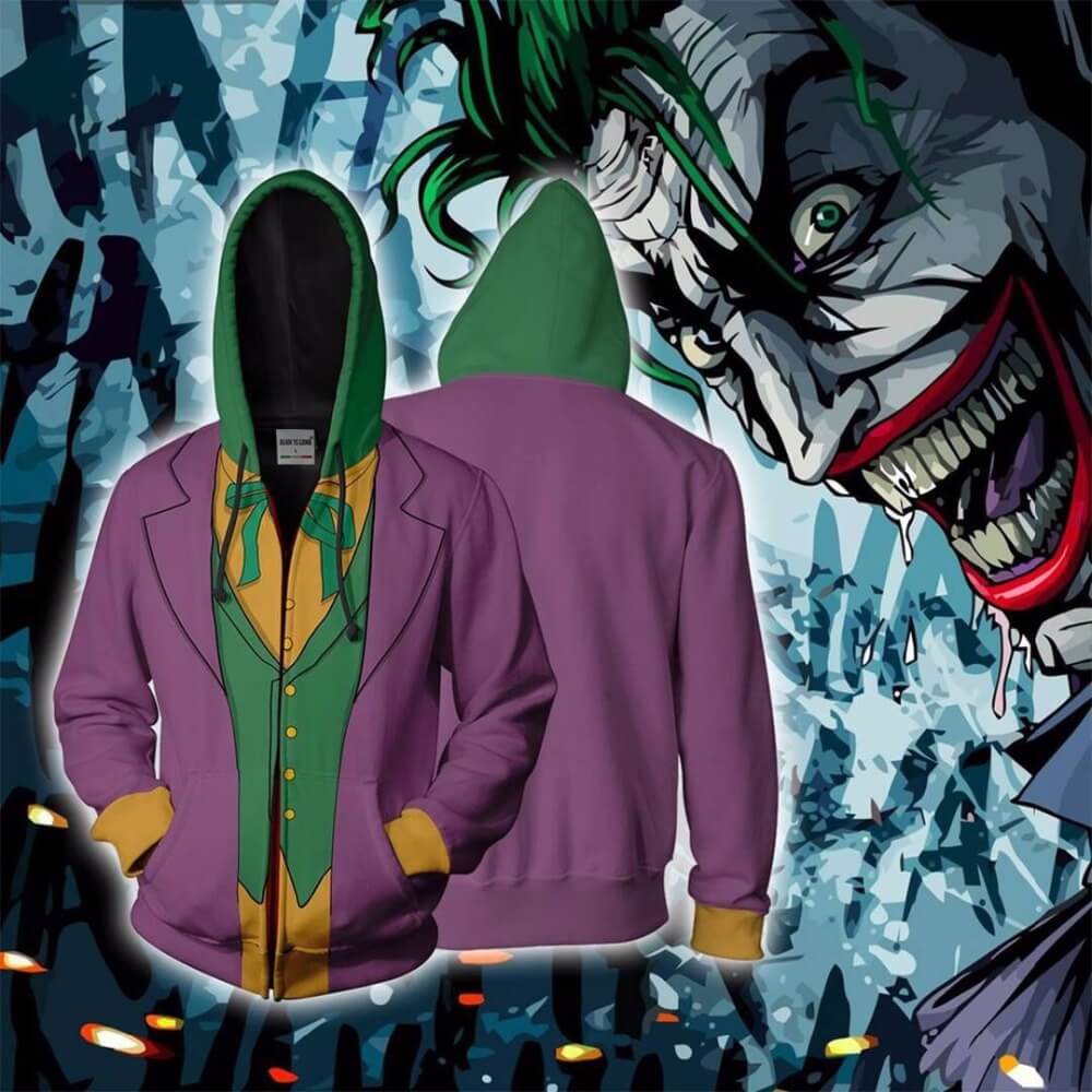 Joker Movie Arthur Clown 16 Adult Cosplay Unisex 3D Printed Hoodie Pullover Sweatshirt Jacket With Zipper