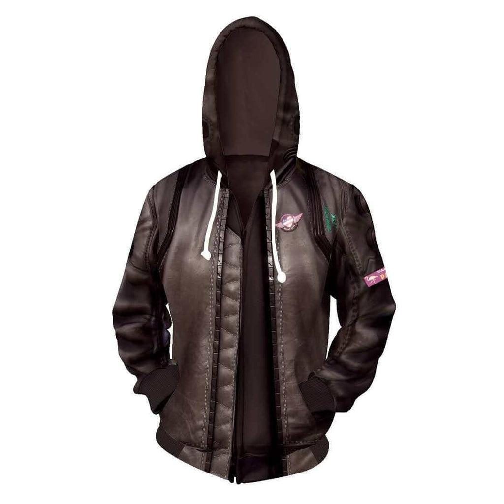 Cyberpunk 2077 Game Vincent V Adult Cosplay Unisex 3D Printed Hoodie Pullover Sweatshirt Jacket With Zipper