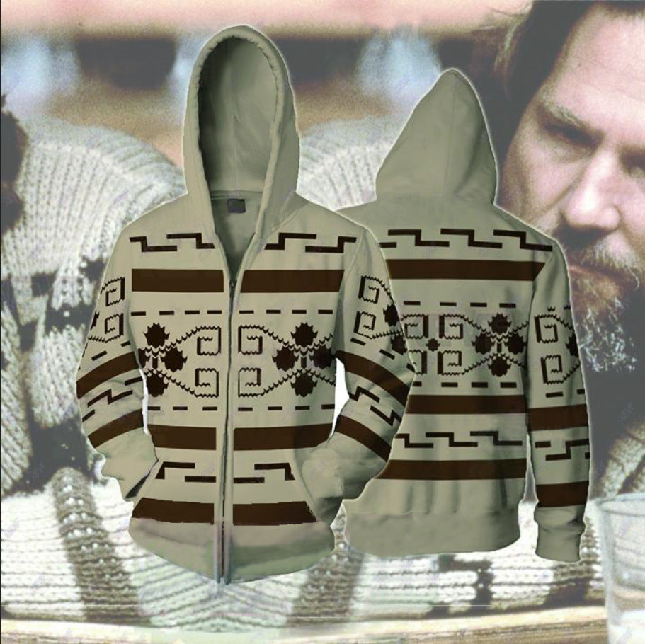 The Big Lebowski Movie Lepauschi The Dude Cosplay Unisex 3D Printed Hoodie Sweatshirt Jacket With Zipper