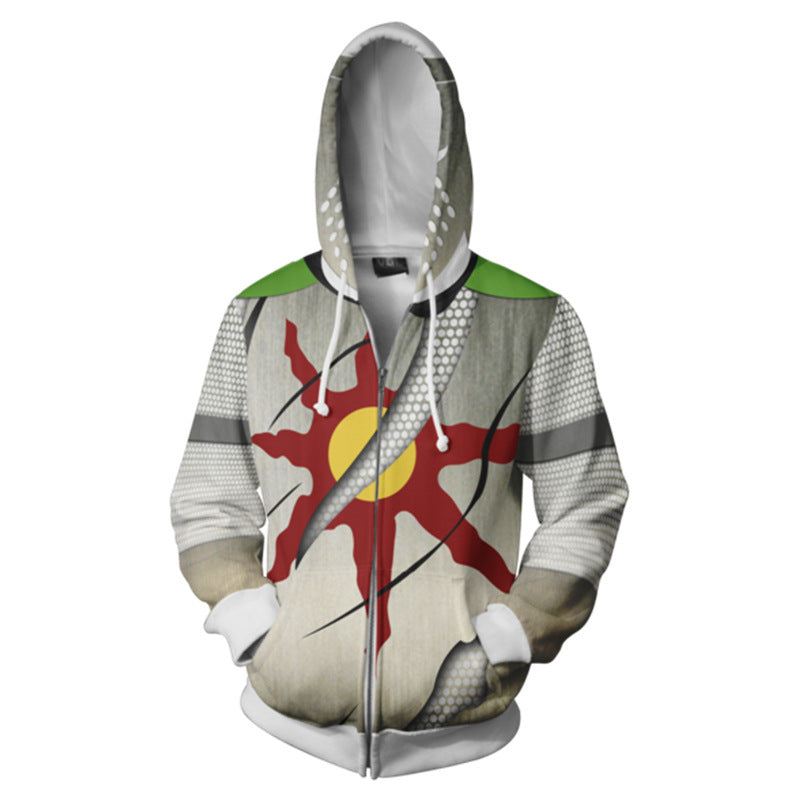 Dark Souls Game Amiibo Praise Sun Cosplay Unisex 3D Printed Hoodie Sweatshirt Jacket With Zipper