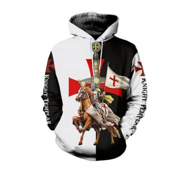 Knights Templar Ordre du Temple Red Cross 4 Unisex Adult Cosplay 3D Printed Hoodie Pullover Sweatshirt