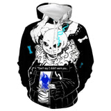 Undertale Game Sans Paunchy Skeleton Wide Toothy Grin 6 Unisex Adult Cosplay 3D Printed Hoodie Pullover Sweatshirt