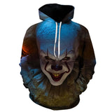 Stephen King's It Horror Movie Pennywise 3 Unisex Adult Cosplay 3D Printed Hoodie Pullover Sweatshirt
