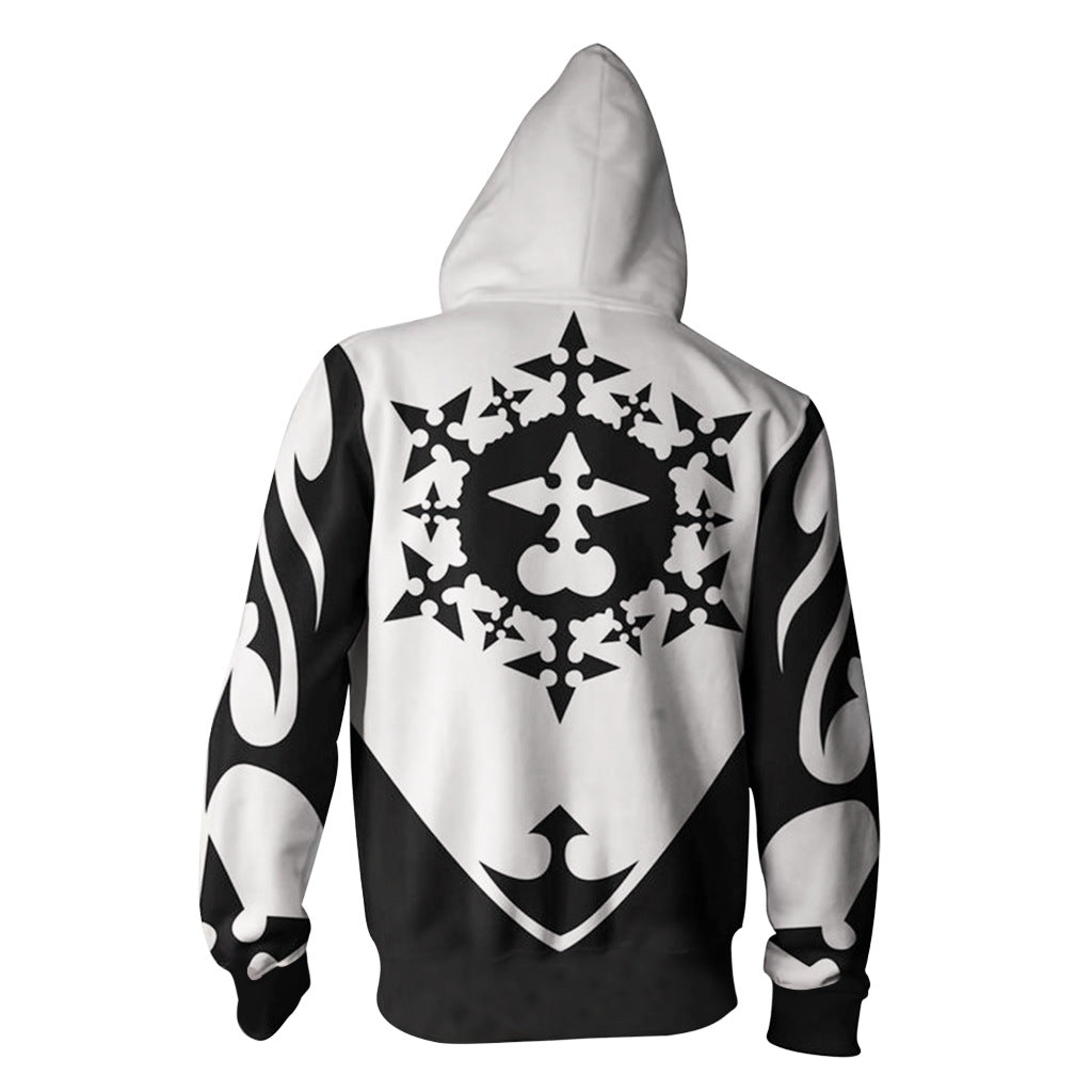 Kingdom Hearts Game Xemnas Cosplay Unisex 3D Printed Hoodie Sweatshirt Jacket With Zipper