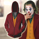 Joker Movie Arthur Clown 1 Adult Cosplay Unisex 3D Printed Hoodie Pullover Sweatshirt Jacket With Zipper