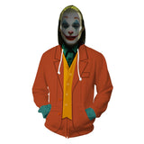 Joker Movie Arthur Clown 3 Adult Cosplay Unisex 3D Printed Hoodie Pullover Sweatshirt Jacket With Zipper