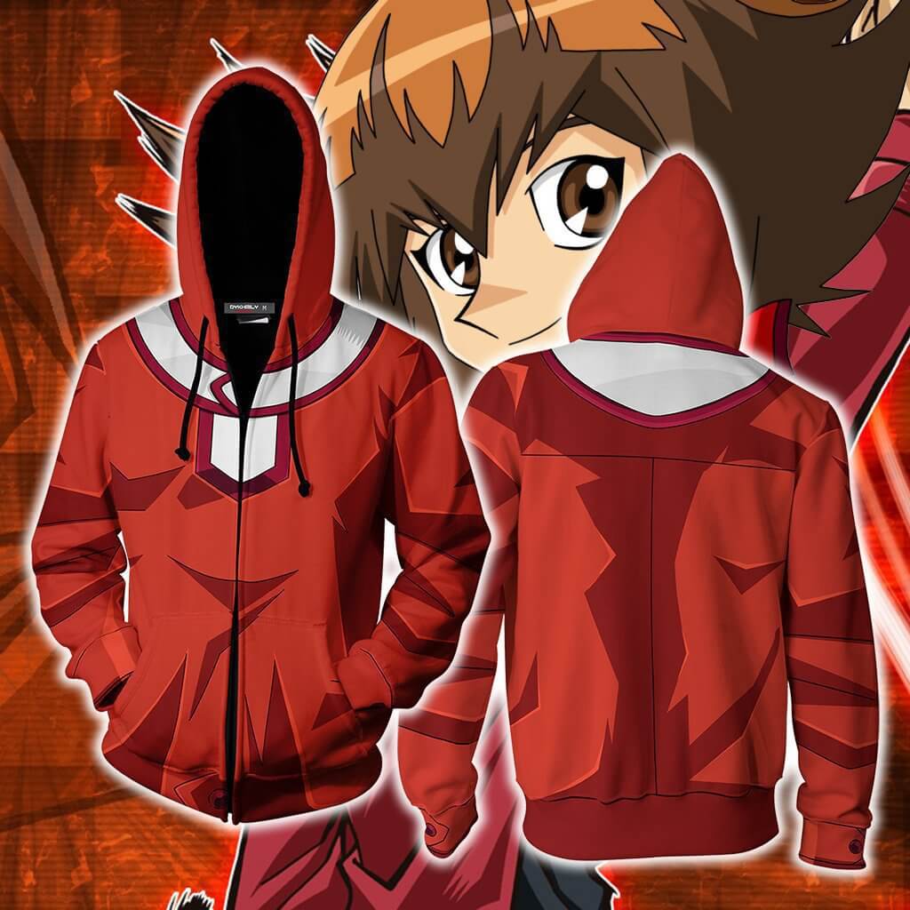 Yu-Gi-Oh! Duel Monsters Anime Judai Jaden Yuki Duel Academy Unisex Adult Cosplay Zip Up 3D Print Hoodies Jacket Sweatshirt