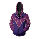 Yu-Gi-Oh! Anime Dark Black Magician Cosplay Unisex 3D Printed Hoodie Sweatshirt Jacket With Zipper