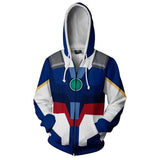 Gundam Seed Anime Duel Uniform Unisex Adult Cosplay Zip Up 3D Print Hoodie Jacket Sweatshirt