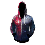 Spider-Man Hoodies Iron Spider-Man Stealth Battle Suit Unisex Zip Up 3D Print Jacket Sweatshirt