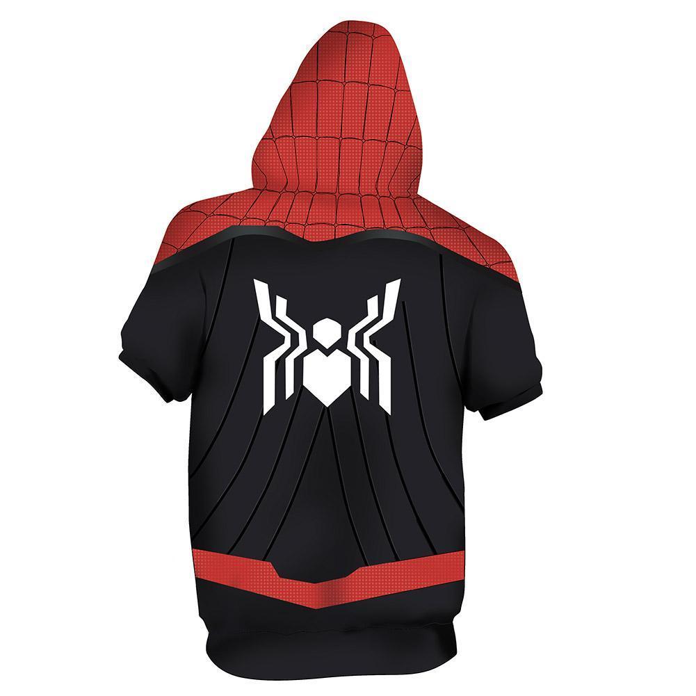 Spider-Man:Homecoming Costume Superhero Halloween Unisex Cosplay Hooded T-shirt