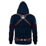 The Avengers Endgame Captain America Cosplay Hoodie 3D Printed Thin Sports Jacket