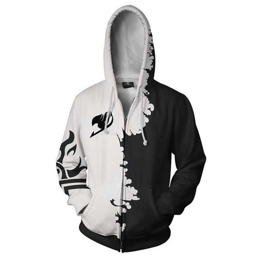 Unisex Hoodie Fairy Tail Gray Fullbuster Zip-Up Hooded Sweatshirt