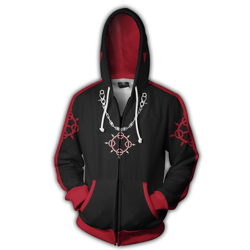 Kingdom Hearts Game Axel Lea Cosplay Unisex 3D Printed Hoodie Sweatshirt Jacket With Zipper