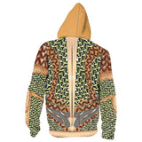 Unisex Arthur Curry Hoodies Aquaman Zip Up 3D Print Jacket Sweatshirt Style A