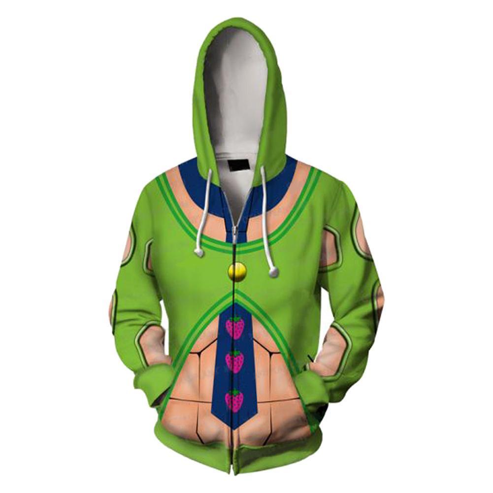 Pannacotta Fugo Hoodies JoJo's Bizarre Adventure Golden Wind Unisex Zip Up 3D Print Jacket Sweatshirt