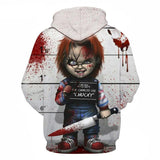 Unisex Child's Play Hoodies Chucky Printed Pullover Jacket Sweatshirt