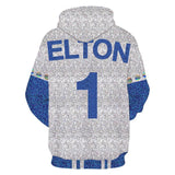 Rocketman Movie Elton John Dodgers Baseball Team Uniform Cosplay Costume Pullover Hoodie