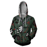 Unisex Jason Voorhees Hoodies Friday the 13th Zip Up 3D Print Jacket Sweatshirt