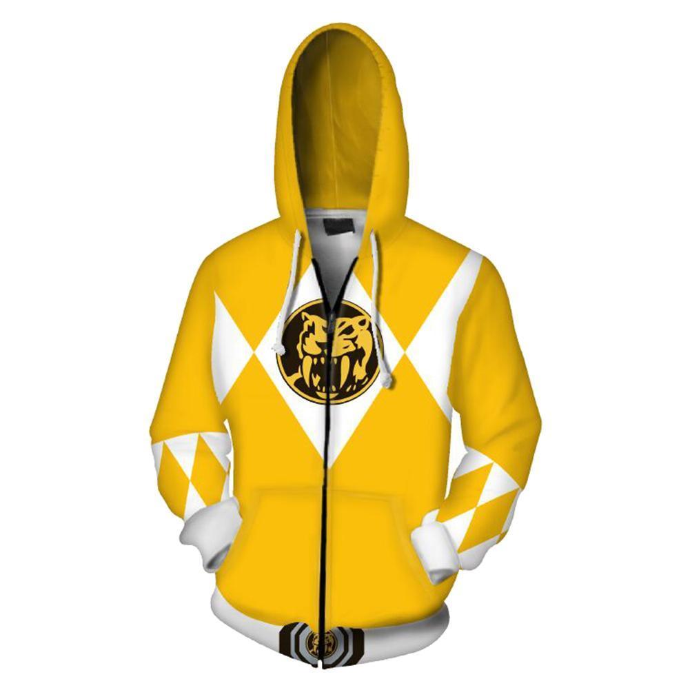 Power Rangers TV Trini Kwan Yellow Ranger Unisex Adult Cosplay Zip Up 3D Print Hoodies Jacket Sweatshirt