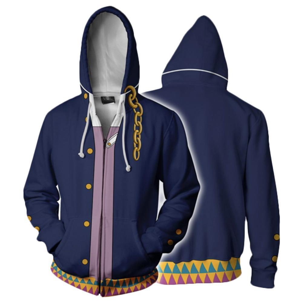 Kujo Jotaro Hoodies JoJo's Bizarre Adventure Stardust Crusaders Unisex Zip Up 3D Print Jacket Sweatshirt