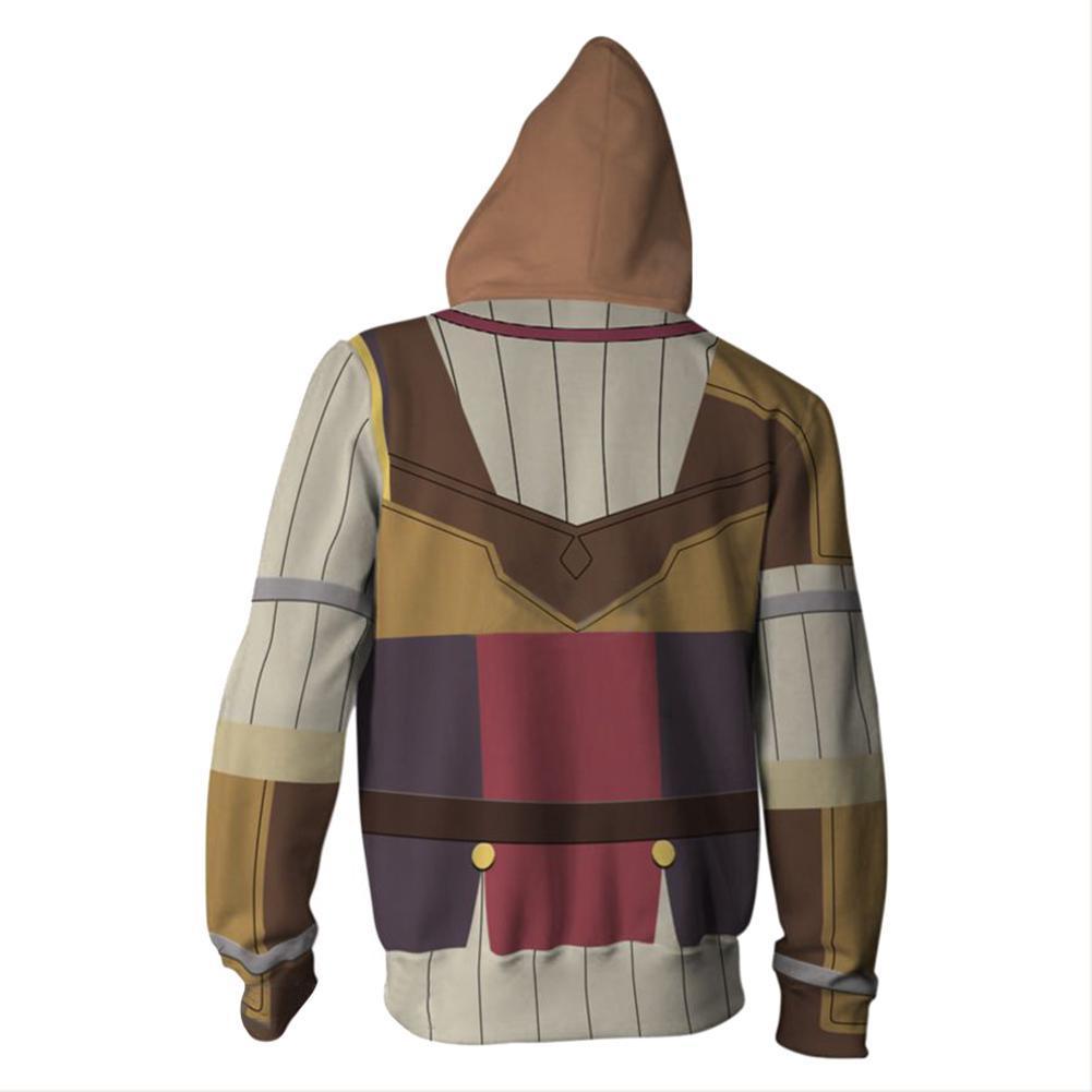 Adult Raphtalia Hoodies Rising of Shield Hero Zip Up 3D Print Jacket Sweatshirt