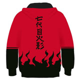 Kids 7TH Hokage Hoodies Naruto Pullover 3D Print Jacket Sweatshirt