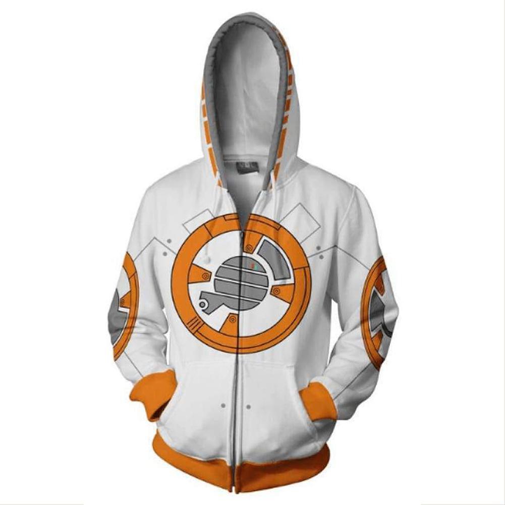 Star Wars Movie BB-8 Adult Unisex Zip Up 3D Print Hoodies Jacket Sweatshirt