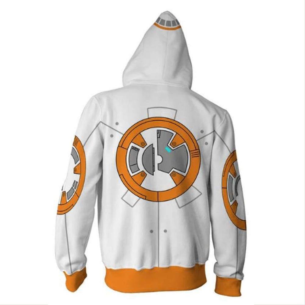 Star Wars Movie BB-8 Adult Unisex Zip Up 3D Print Hoodies Jacket Sweatshirt