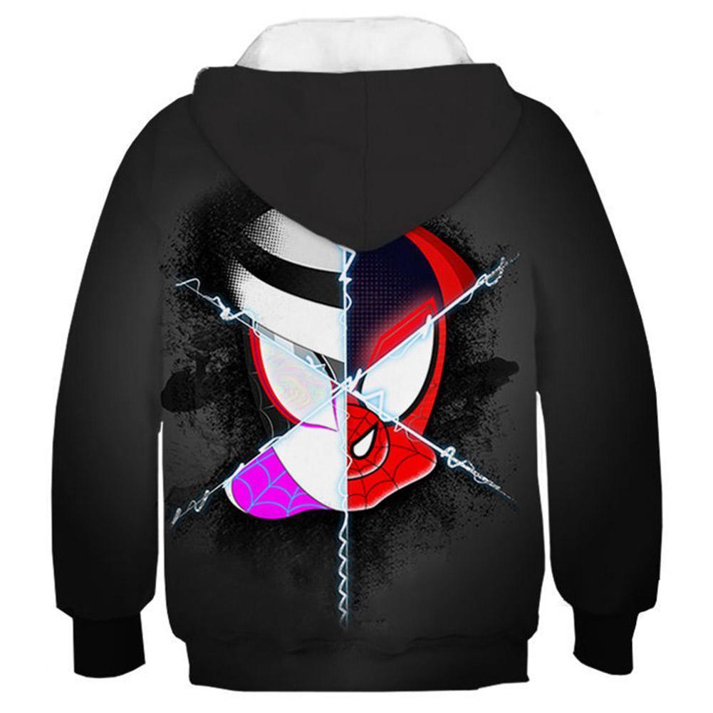 Kids Spider-Man: Into the Spider-Verse Hoodies Gwen Miles Morales Printed Pullover Jacket Sweatshirt