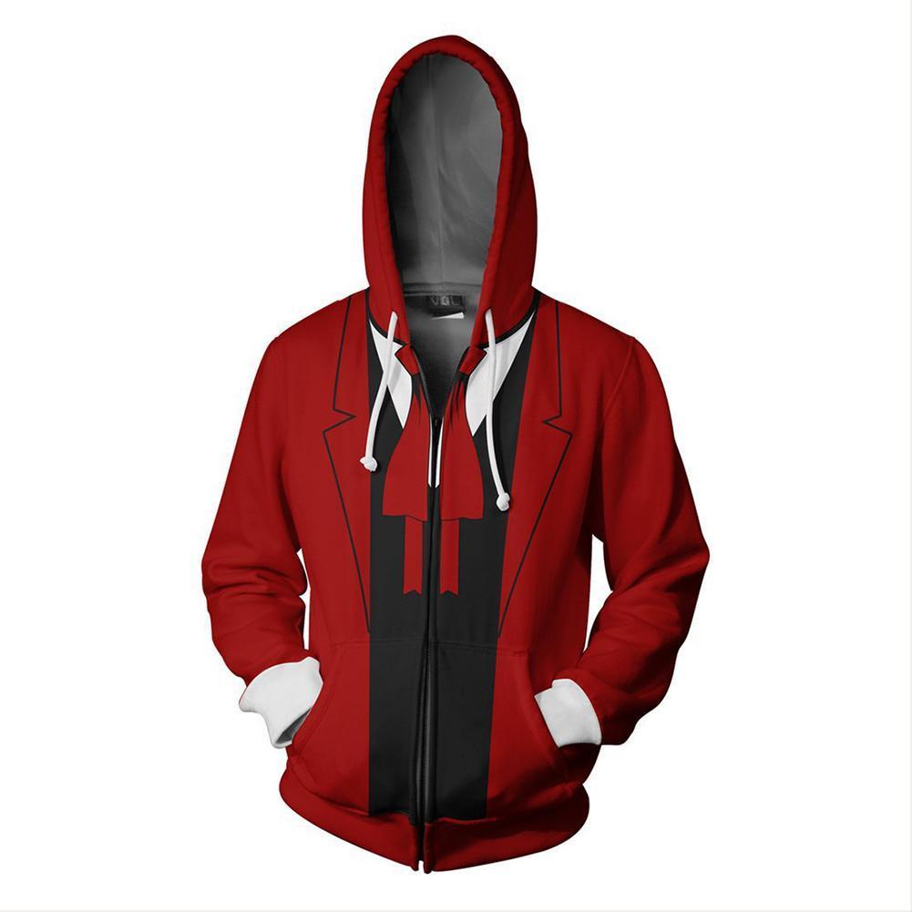Unisex Alucard Hoodies Hellsing Zip Up 3D Print Jacket Sweatshirt