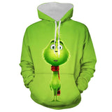 Unisex How the Grinch Stole Christmas 3D Printing Hooded Long Sleeve Sweatshirt Pullover Hoodies