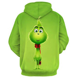 Unisex How the Grinch Stole Christmas 3D Printing Hooded Long Sleeve Sweatshirt Pullover Hoodies