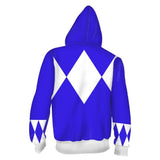 Power Rangers TV Billy Cranston Blue Ranger Unisex Adult Cosplay Zip Up 3D Print Hoodies Jacket Sweatshirt