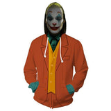 Unisex Arthur Fleck Hoodies 2019 Movie Joker Zip Up 3D Print Jacket Sweatshirt