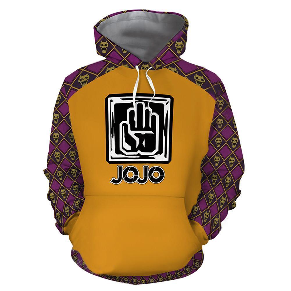 Kujo Jotaro Logo Hoodies JoJo's Bizarre Adventure Unisex Pullover 3D Print Jacket Sweatshirt