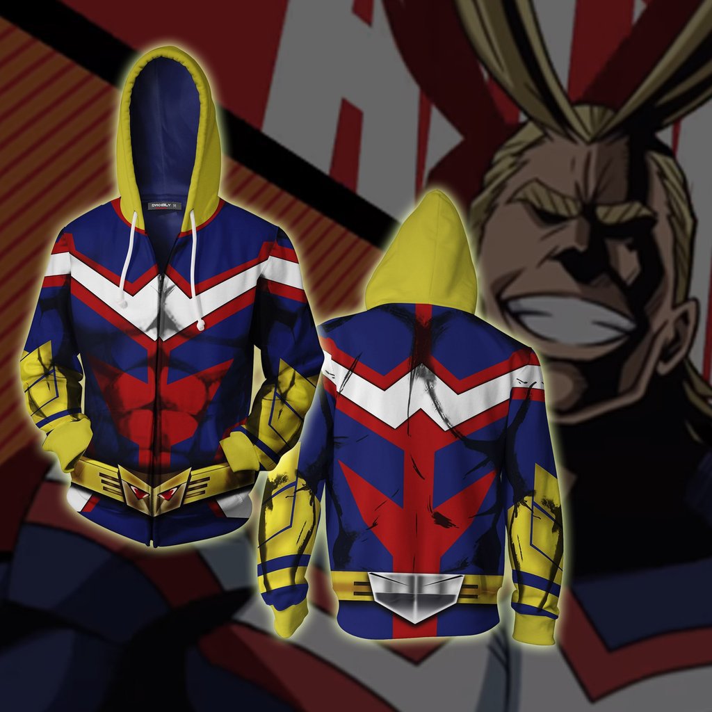 My Hero Academia Anime All Might New Style Cosplay Unisex 3D Printed mha Hoodie Sweatshirt Jacket With Zipper