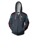 Star Trek Beyond Movie Spock Grey Uniform Unisex Adult Cosplay Zip Up 3D Print Hoodies Jacket Sweatshirt